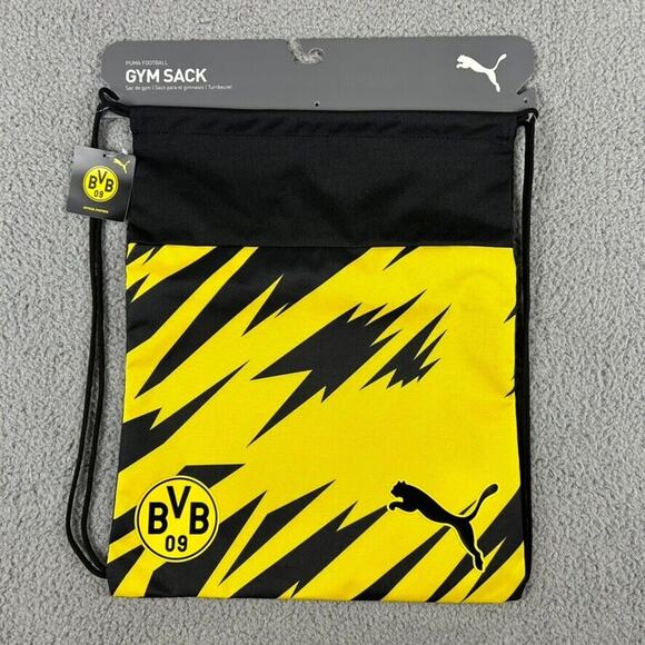 Puma Football Unisex Borussia Dortmund BVB Soccer Drawstring Polyester Gym Bag - Picture 1 of 15